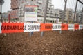 Vienna, Austria - 03.17.2020 Playground closed due due Corona virus crisis. German words Ã¢â¬Å¾Parkanlage gesperrtÃ¢â¬Å means